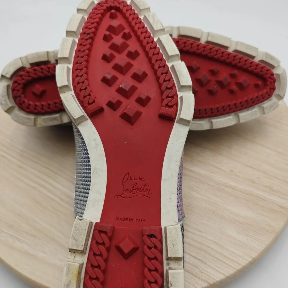 Christian Louboutin Shoes Mens Size‎ 7 Multicolor Slip On Glitter Loafer Casual